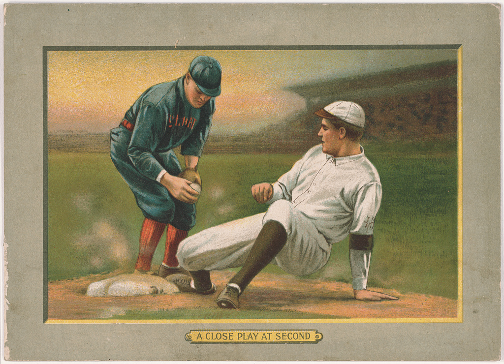A close play at second
